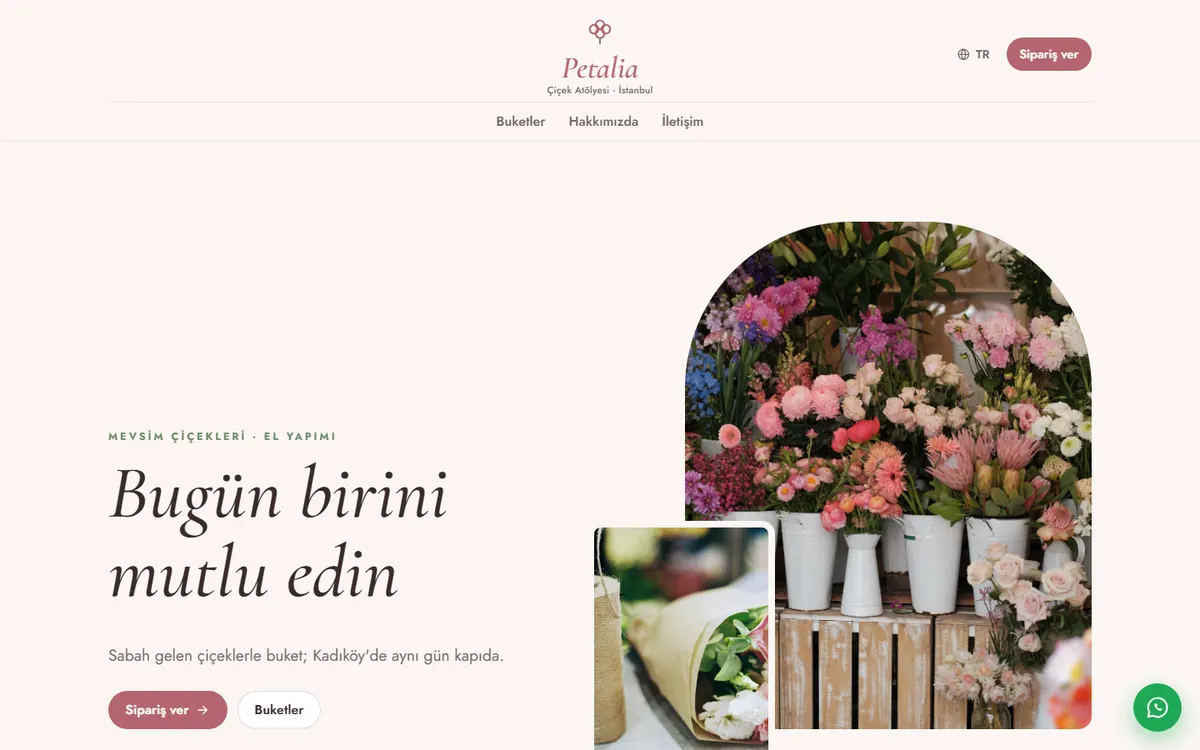 Petalia · Çiçekçi ekran görüntüsü