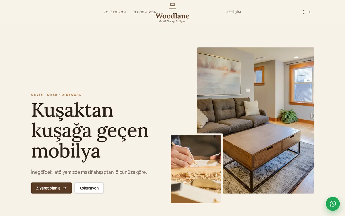 Woodlane · Masif Mobilya ekran görüntüsü