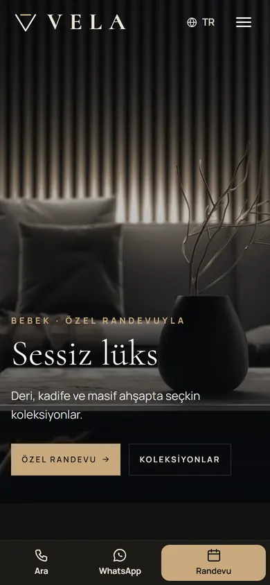 Vela · Lüks Showroom telefonda