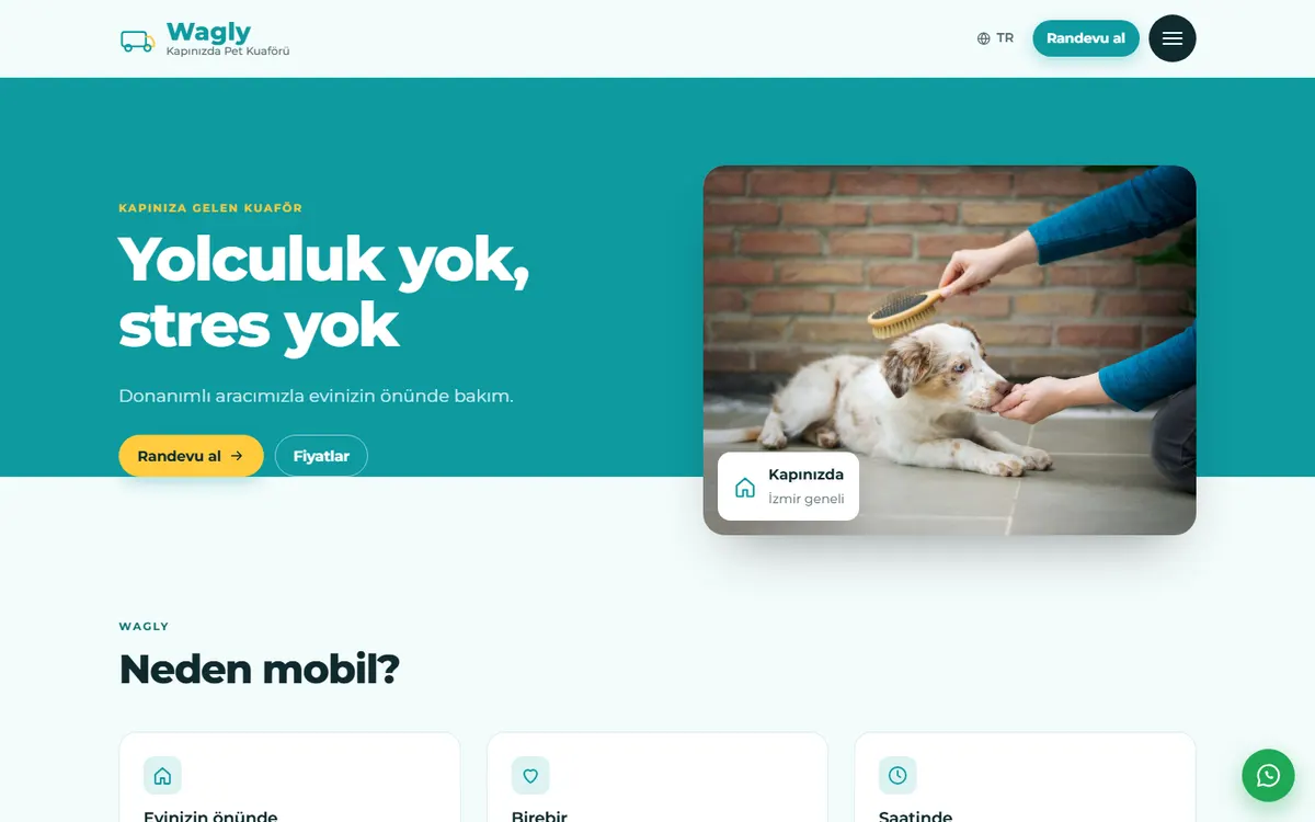 Wagly · Mobil Pet Kuaförü ekran görüntüsü