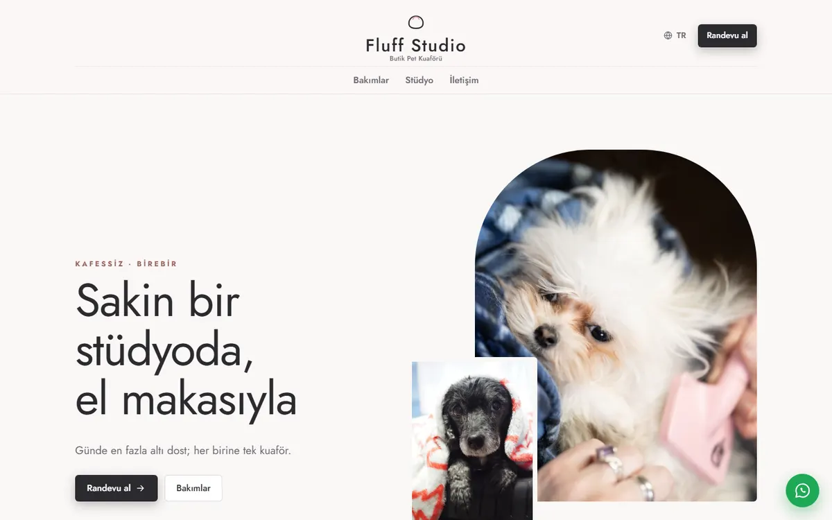 Fluff Studio · Butik Pet Kuaförü ekran görüntüsü