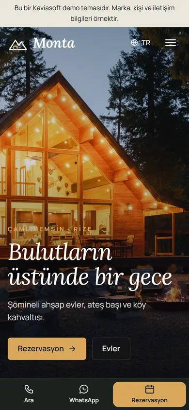 Monta · Dağ Evi ve Bungalov telefonda