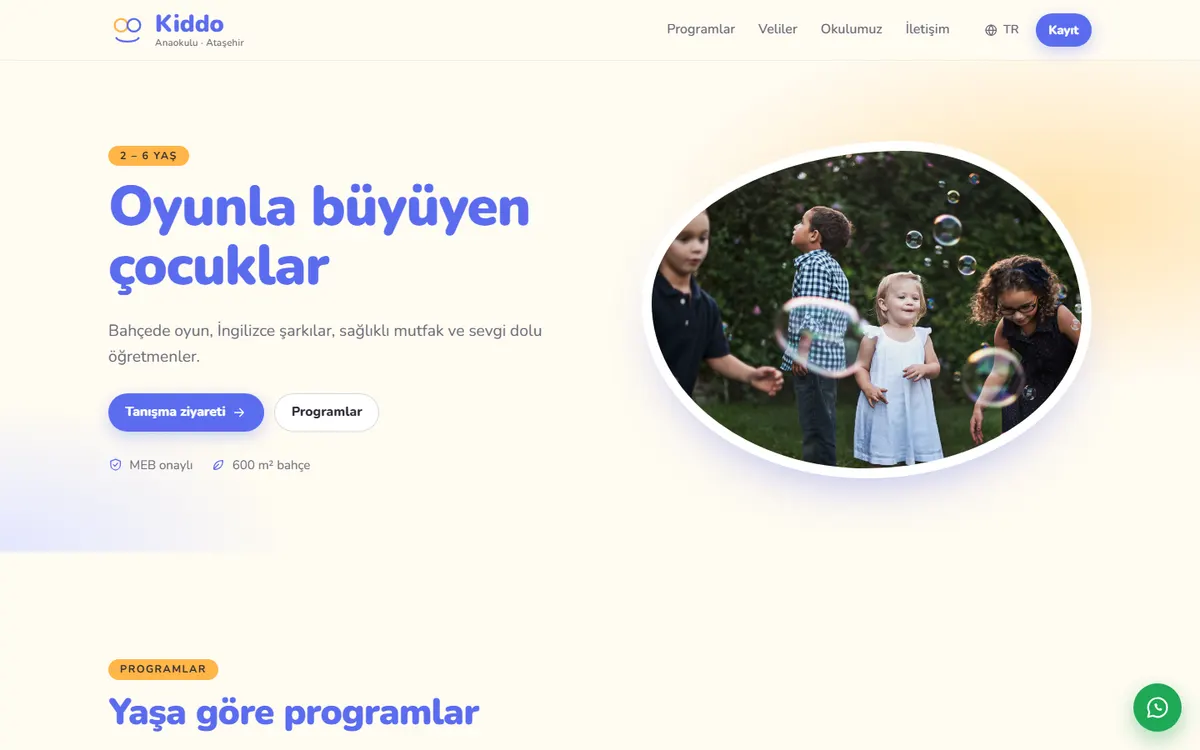 Kiddo · Anaokulu ekran görüntüsü