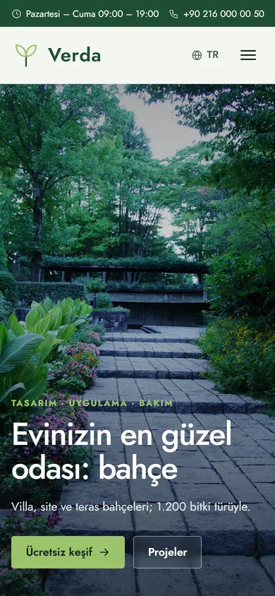 Verda · Peyzaj Mimarlığı telefonda