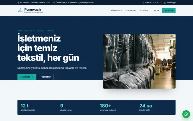 Purewash · Endüstriyel Çamaşırhane ekran görüntüsü