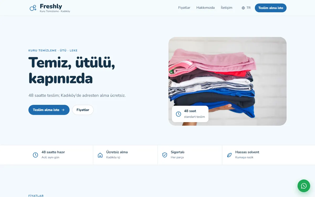 Freshly · Kuru Temizleme ekran görüntüsü