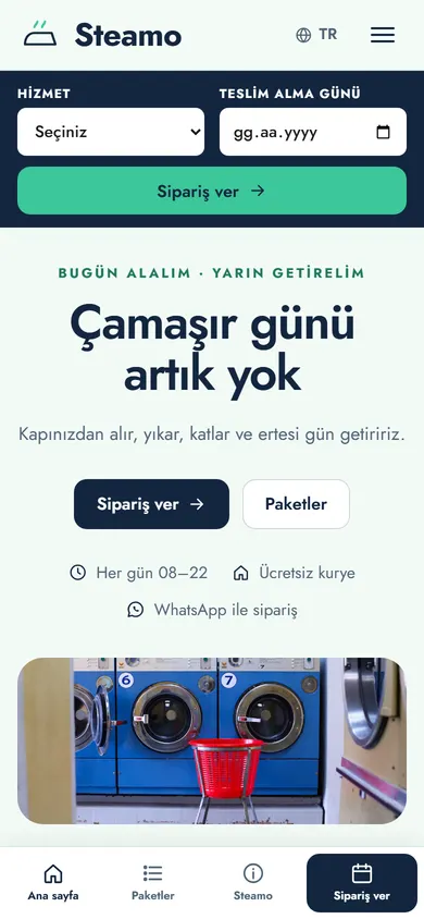 Steamo · Kapıdan Kapıya Çamaşır telefonda
