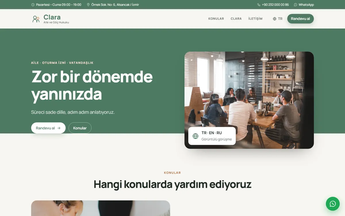 Clara · Aile ve Göç Hukuku ekran görüntüsü