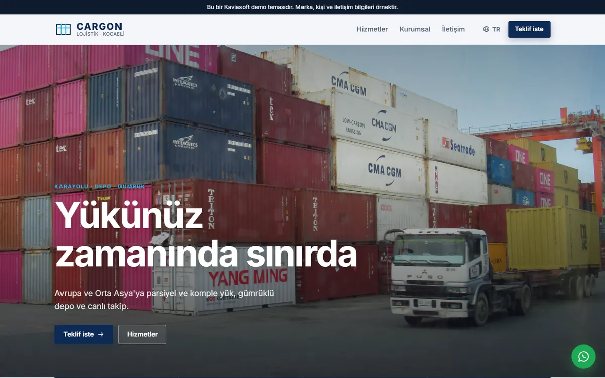 Cargon · Lojistik ekran görüntüsü
