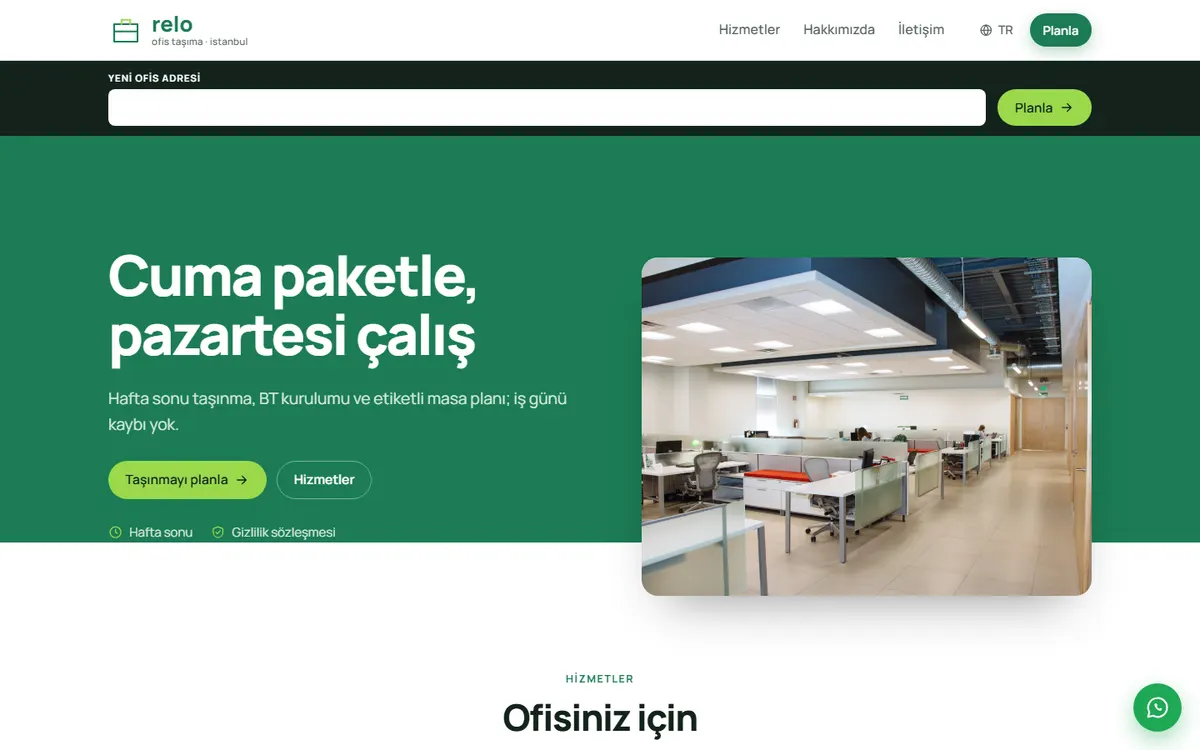 Relo · Ofis Taşıma ekran görüntüsü