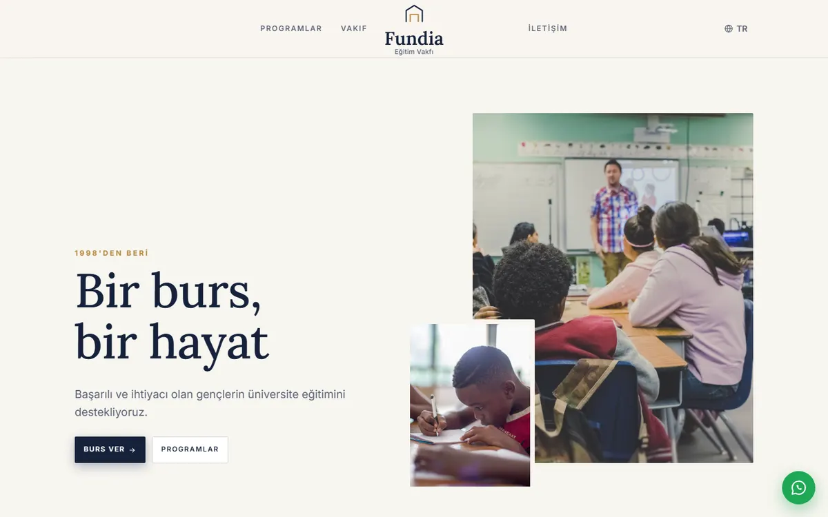 Fundia · Eğitim Vakfı ekran görüntüsü