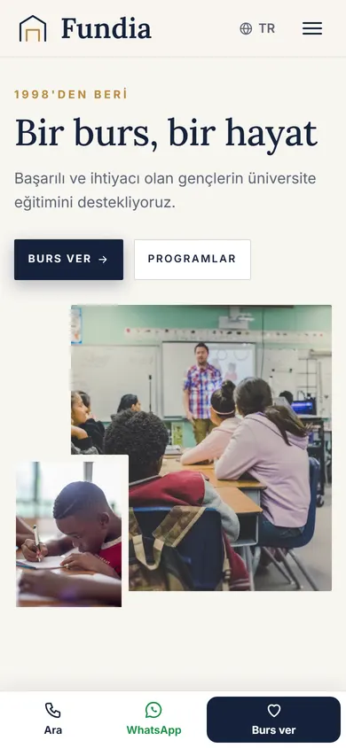 Fundia · Eğitim Vakfı telefonda