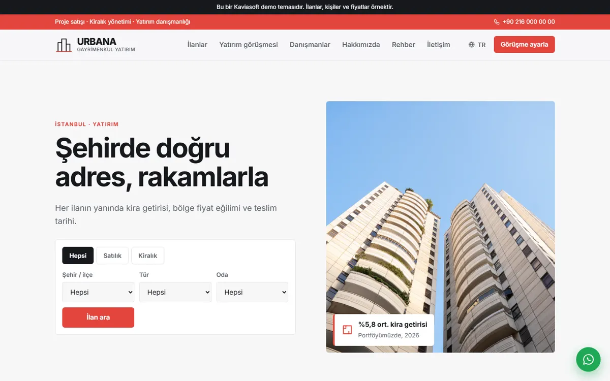 Urbana · Şehir Emlak ve Yatırım ekran görüntüsü