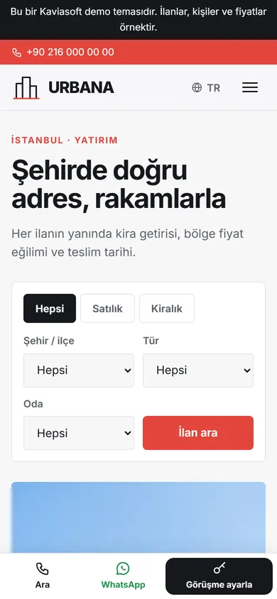 Urbana · Şehir Emlak ve Yatırım telefonda
