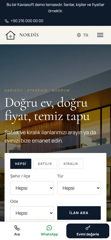 Nordis · Emlak ve Gayrimenkul telefonda
