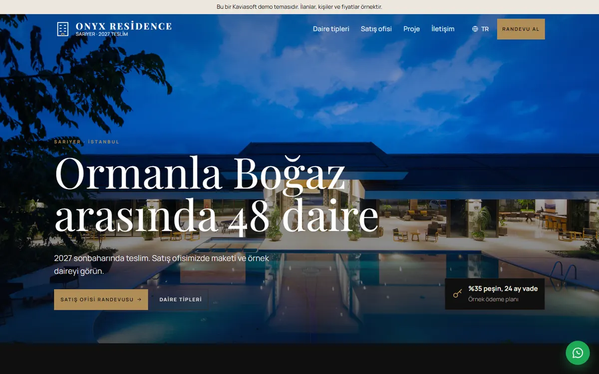 Onyx Residence · Konut Projesi Tanıtımı ekran görüntüsü