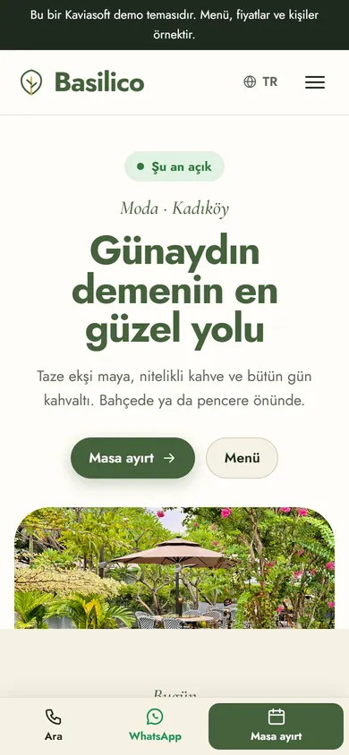 Basilico · Kafe ve Kahvaltı telefonda
