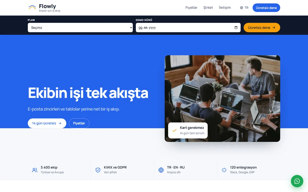 Flowly · SaaS Ürün ekran görüntüsü