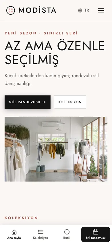 Modista · Kadın Butik telefonda
