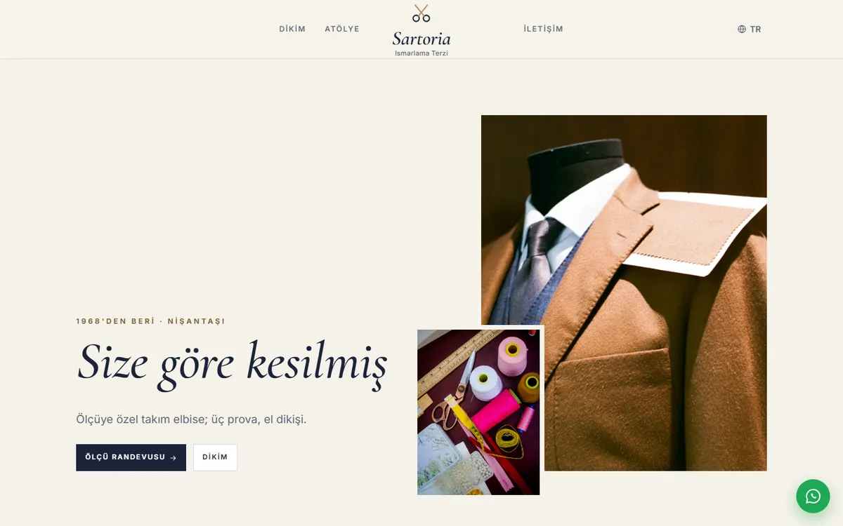 Sartoria · Ismarlama Terzi ekran görüntüsü