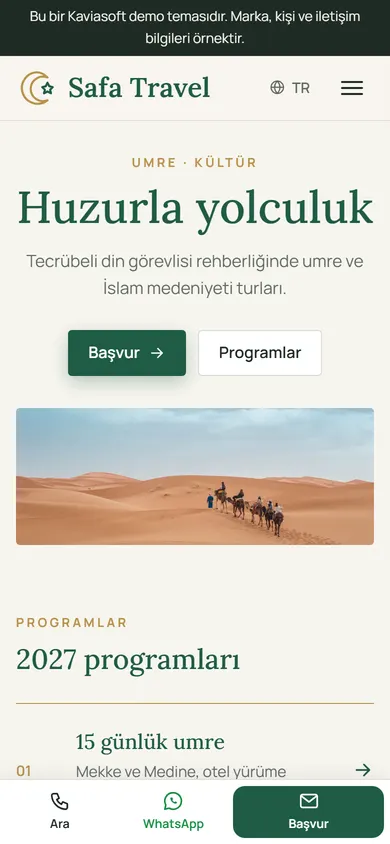 Safa Travel · Umre ve Kültür telefonda