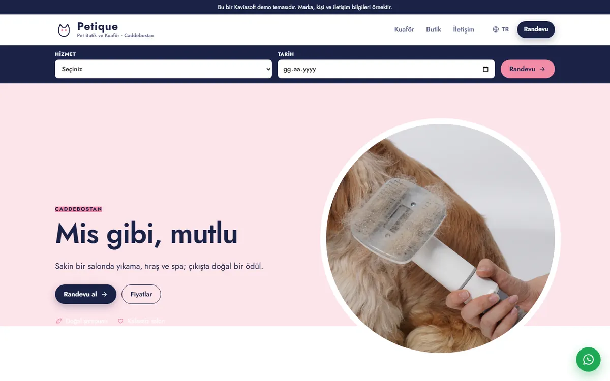 Petique · Pet Butik ve Kuaför ekran görüntüsü