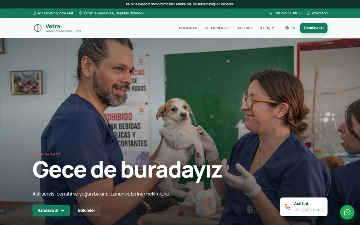 Vetra · Veteriner Hastanesi ekran görüntüsü